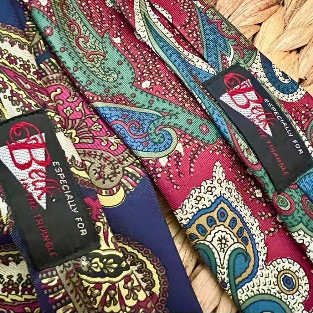 Vintage Oscar de la Renta Set of Stunning Silk Ties - Picture 6 of 7